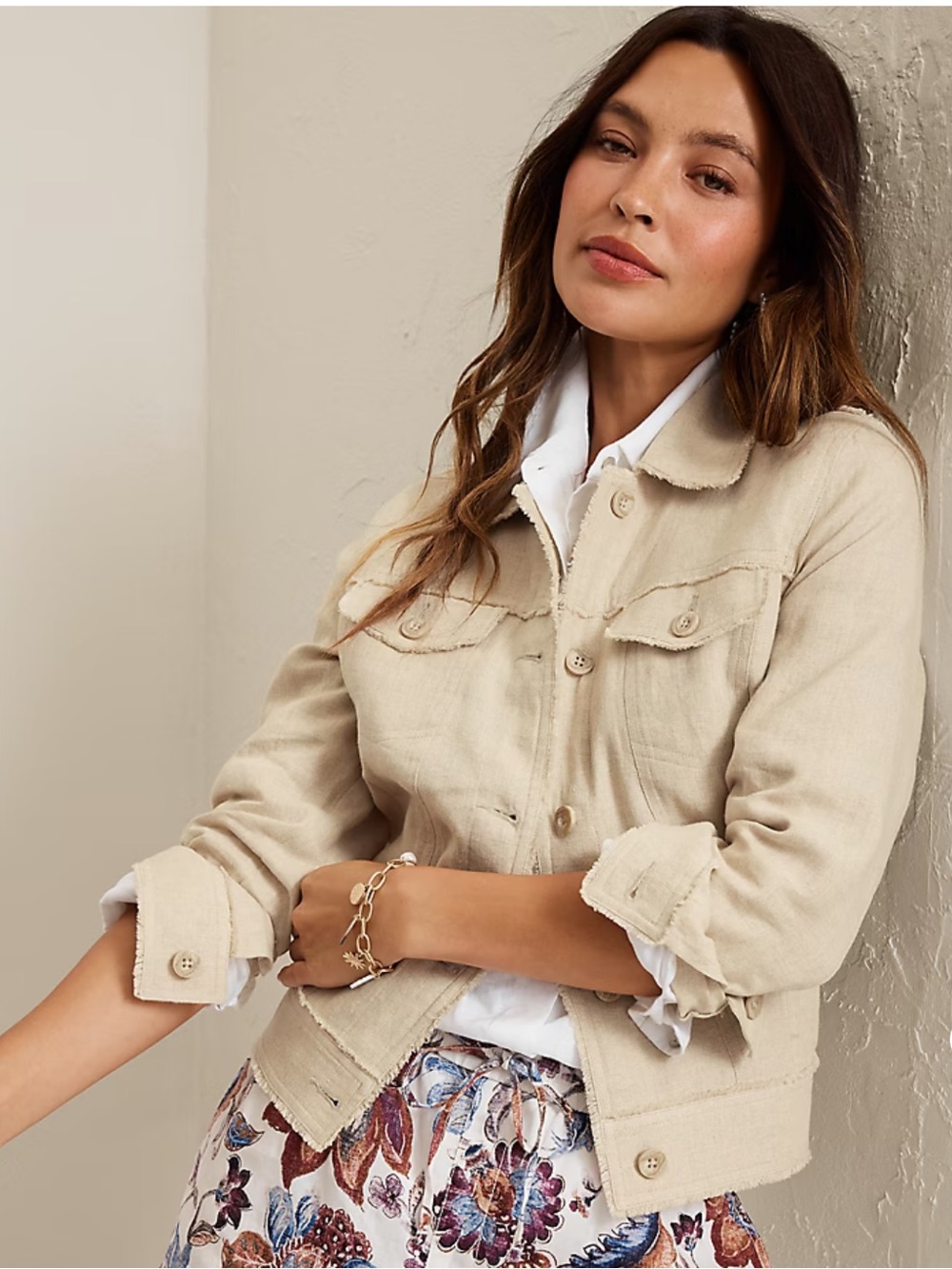 Tommy Bahama Two Palms Raw Edge Linen Jacket – Natural XS Petite NWT